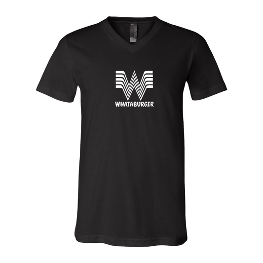 Men's What A Burger BELLA  CANVAS  Jersey V-Neck Tee