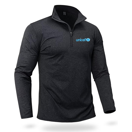 Men's UNICEF Quarter Zip Pullover Premium Fleece Lined Heather Long Sleeve Golf Shirts Midweight 1/4 Half Zip Sweatshirts