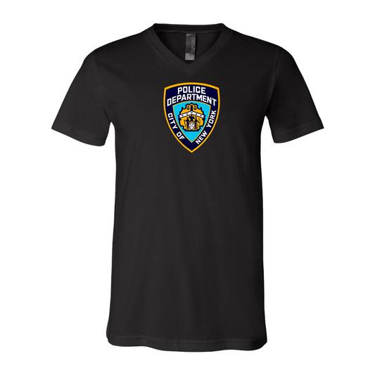 Men's NYPD BELLA  CANVAS  Jersey V-Neck Tee