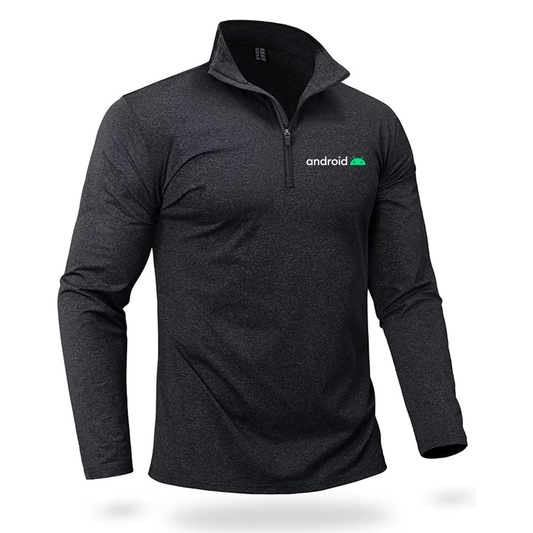 Men's Android  Quarter Zip Pullover Premium Fleece Lined Heather Long Sleeve Golf Shirts Midweight 1/4 Half Zip Sweatshirts