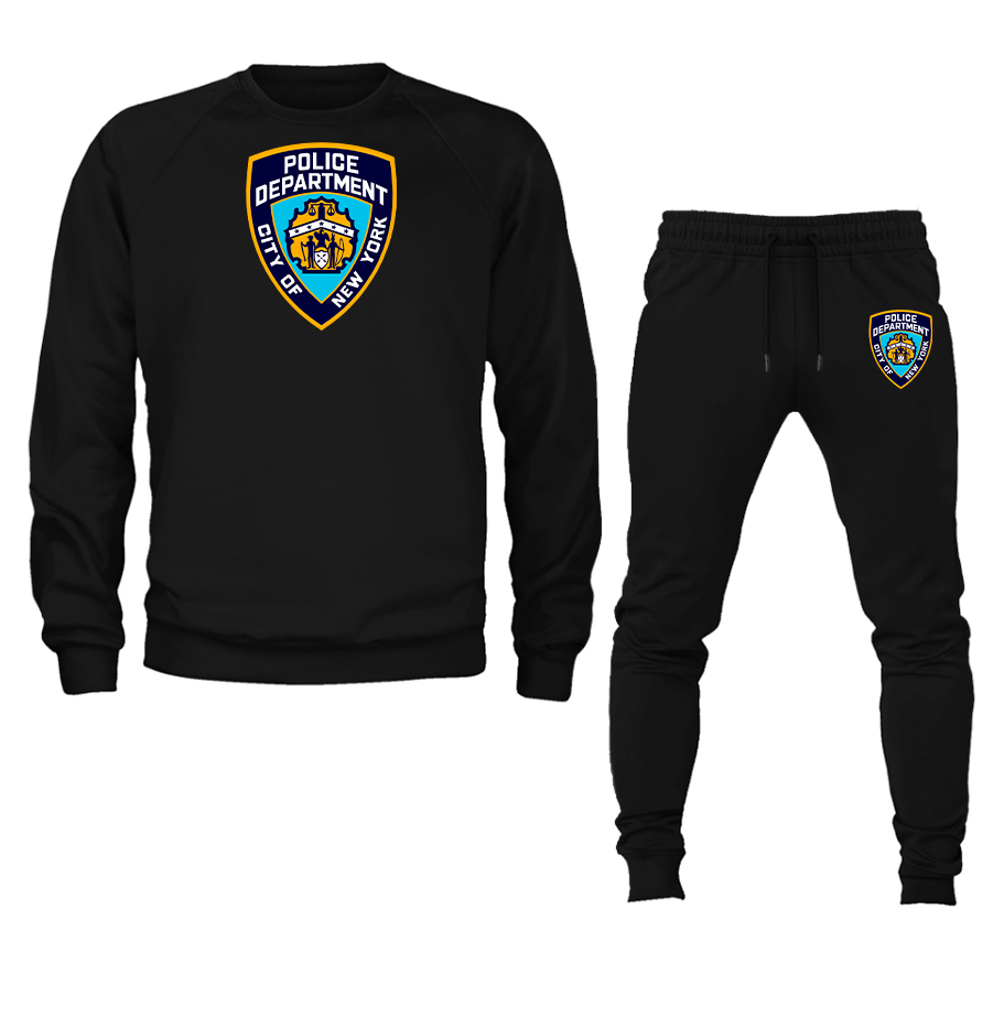 Men's NYPD Crewneck Sweatshirt Joggers Set