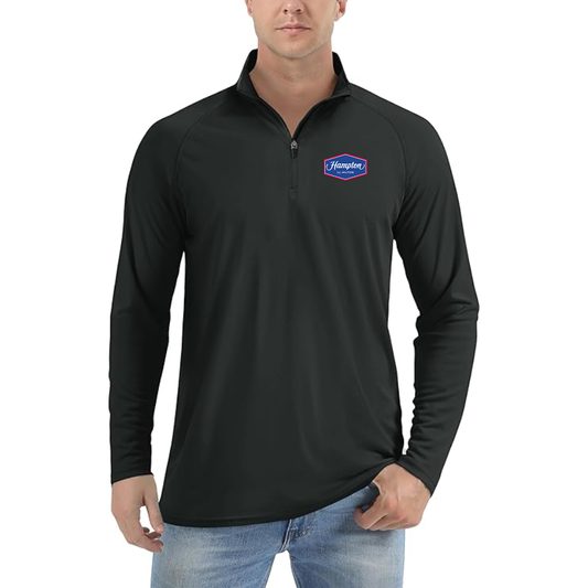 Men's Hampton Lightweight Quarter-Zip Athletic Shirt Long Sleeve Performance Wear