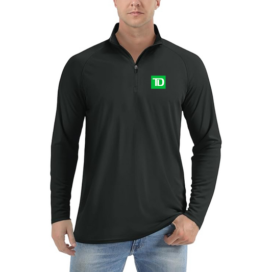 Men's TD Bank Lightweight Quarter-Zip Athletic Shirt Long Sleeve Performance Wear