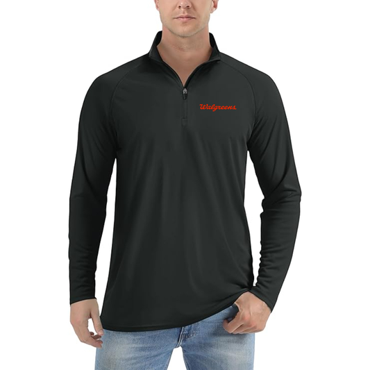 Men's Walgreens  Lightweight Quarter-Zip Athletic Shirt Long Sleeve Performance Wear