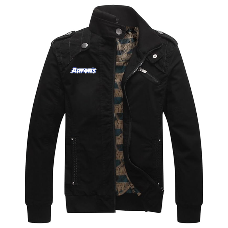 Men's Aarons Dwar Casual Washed Cotton Military Outdoor Jackets with Shoulder Straps