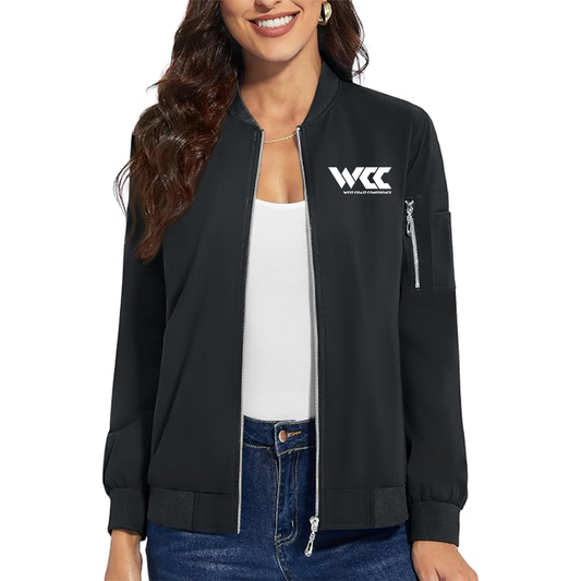 Women's West Coast Conference Premium Bomber Jacket with Polished Detailing and Functional Sleeve Pocket Modern Luxury Outerwear