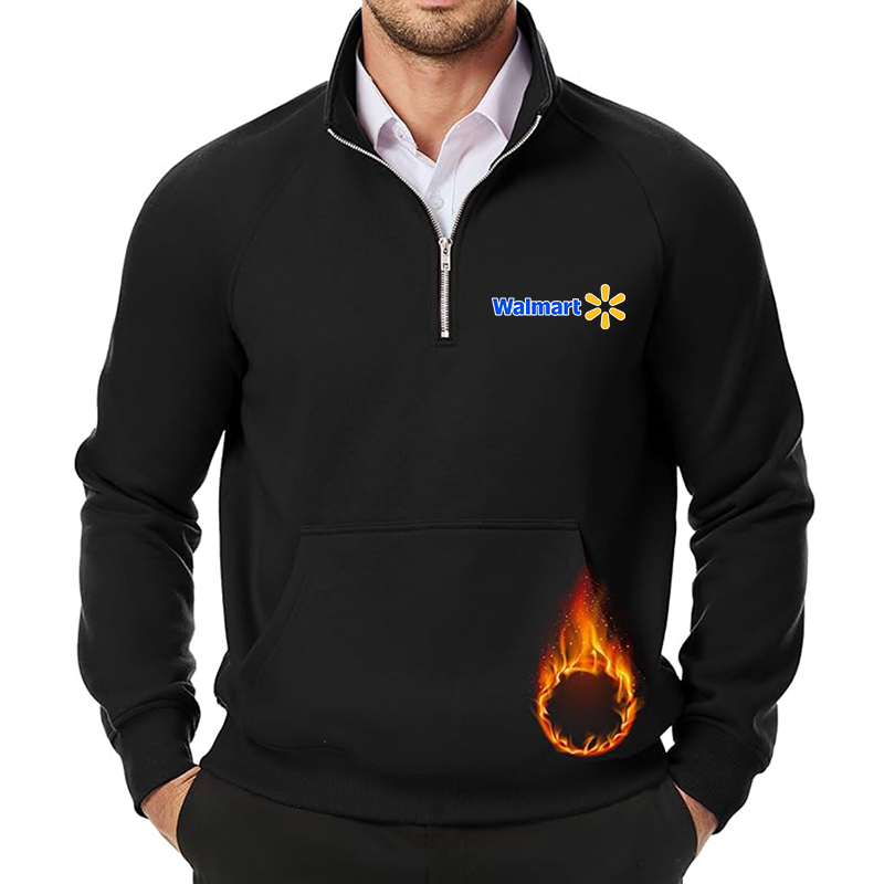 Men's Walmart JMIERR  Quarter Zip Pullover Heavy Sweatshirts Warm Fleece Sweatshirt Polo