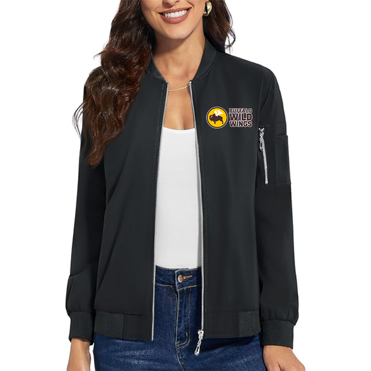 Women's Buffalo Wild Wings  Premium Bomber Jacket with Polished Detailing and Functional Sleeve Pocket Modern Luxury Outerwear