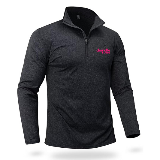 Men's Charlotte Russe Quarter Zip Pullover Premium Fleece Lined Heather Long Sleeve Golf Shirts Midweight 1/4 Half Zip Sweatshirts