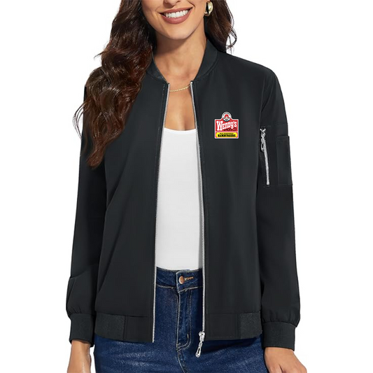Women's  Wendy's Premium Bomber Jacket with Polished Detailing and Functional Sleeve Pocket Modern Luxury Outerwear