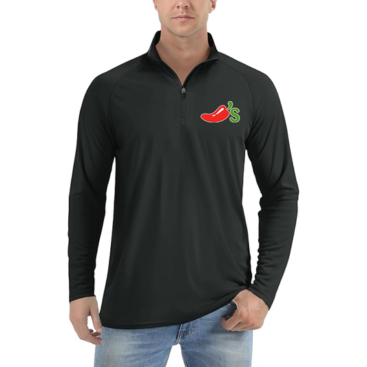 Men's Chilis Lightweight Quarter-Zip Athletic Shirt Long Sleeve Performance Wear