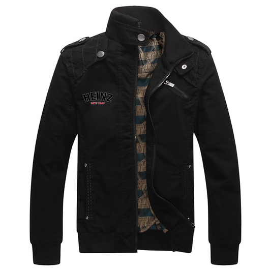Men's HEINZ  Dwar Casual Washed Cotton Military Outdoor Jackets with Shoulder Straps
