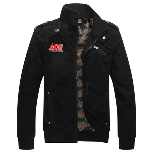 Men's Ace Dwar Casual Washed Cotton Military Outdoor Jackets with Shoulder Straps
