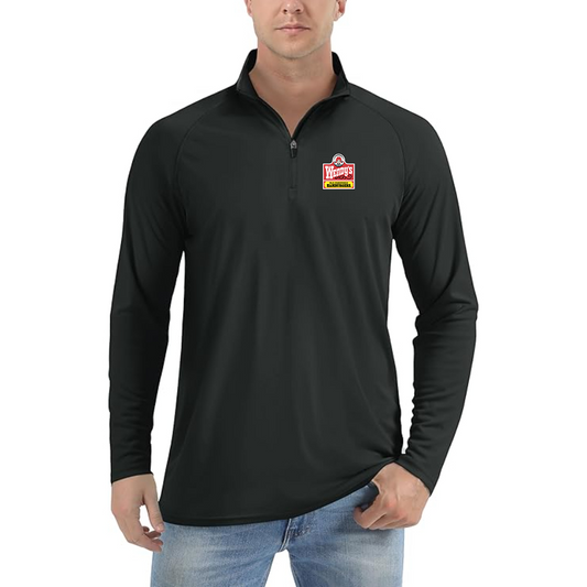 Men's Wendy's Lightweight Quarter-Zip Athletic Shirt Long Sleeve Performance Wear