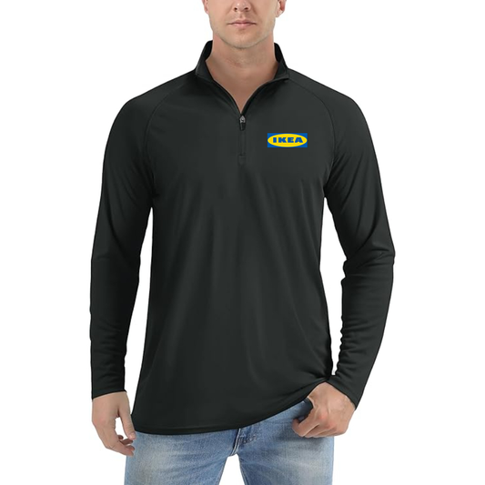 Men's IKEA Lightweight Quarter-Zip Athletic Shirt Long Sleeve Performance Wear