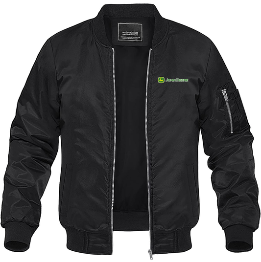 Men's John Deere Lightweight Bomber Jacket Windbreaker Casual Fall Spring Outdoor Coat