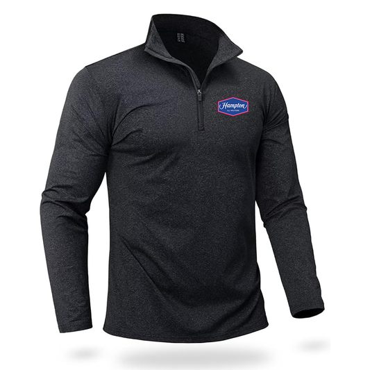Men's Hampton Quarter Zip Pullover Premium Fleece Lined Heather Long Sleeve Golf Shirts Midweight 1/4 Half Zip Sweatshirts