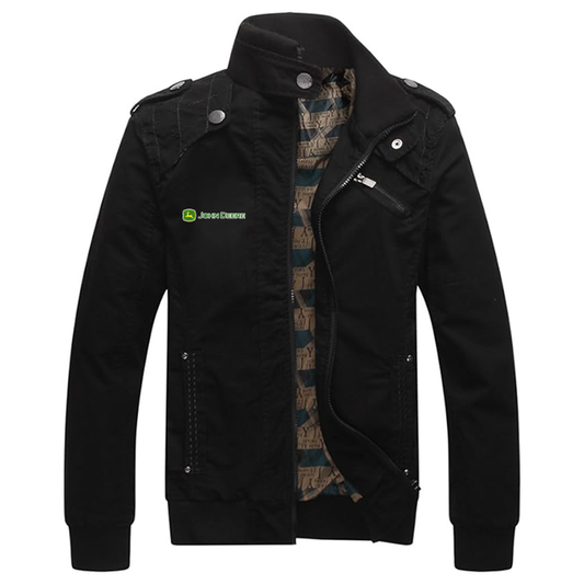 Men's John Deere Dwar Casual Washed Cotton Military Outdoor Jackets with Shoulder Straps