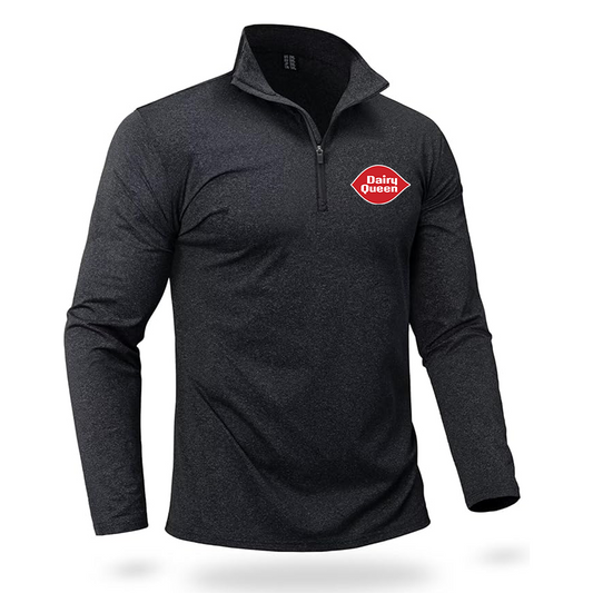 Men's Dairy Queen Quarter Zip Pullover Premium Fleece Lined Heather Long Sleeve Golf Shirts Midweight 1/4 Half Zip Sweatshirts