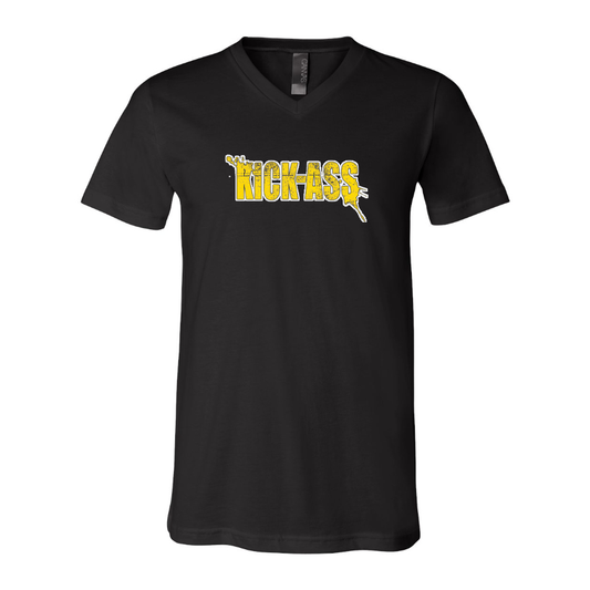 Men's Kick-Ass BELLA  CANVAS  Jersey V-Neck Tee
