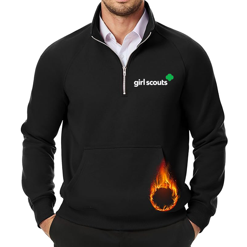 Men's Girl Scouts JMIERR  Quarter Zip Pullover Heavy Sweatshirts Warm Fleece Sweatshirt Polo