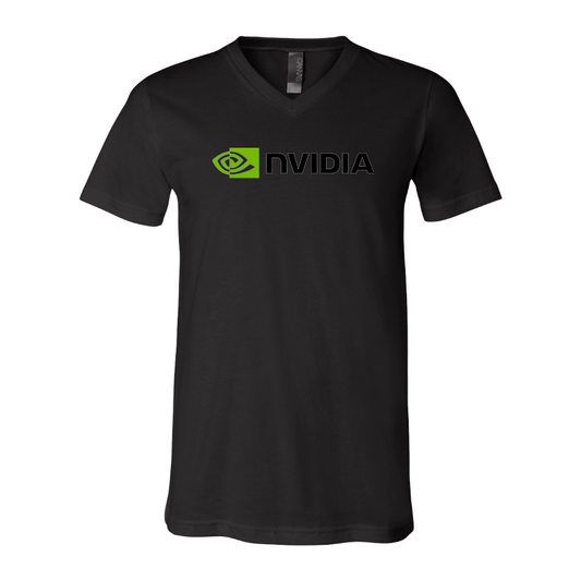 Men's NVIDIA  BELLA  CANVAS  Jersey V-Neck Tee