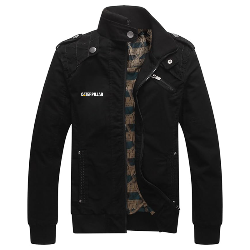 Men's Caterpillar Dwar Casual Washed Cotton Military Outdoor Jackets with Shoulder Straps
