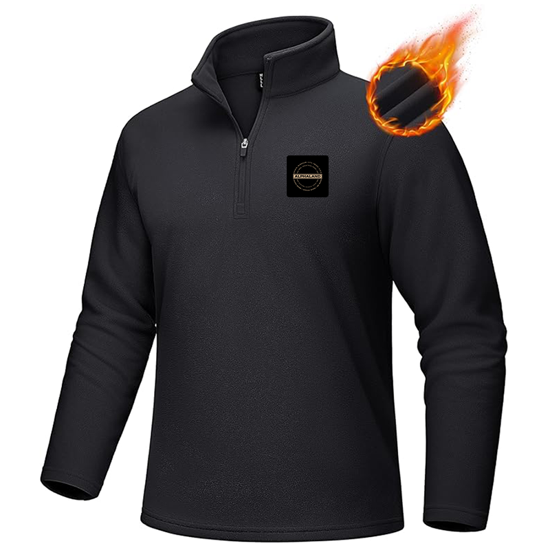 Men's Alphaland MAGCOMSEN Quarter-Zip Pullover Polar Fleece Sweatshirt Stand Collar Long Sleeve Shirt for Men Thermal Winter Fall