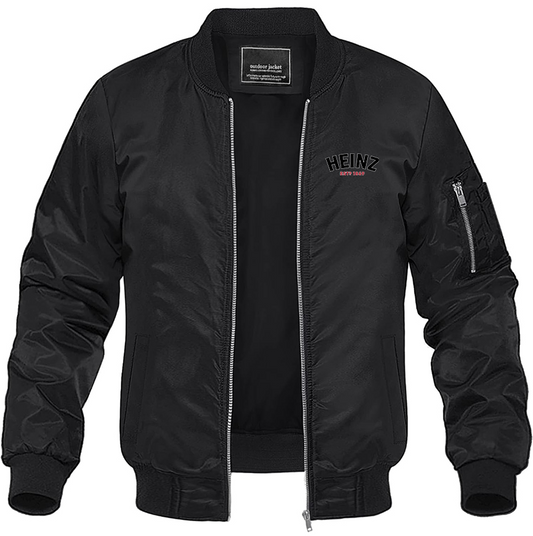 Men's HEINZ Lightweight Bomber Jacket Windbreaker Casual Fall Spring Outdoor Coat
