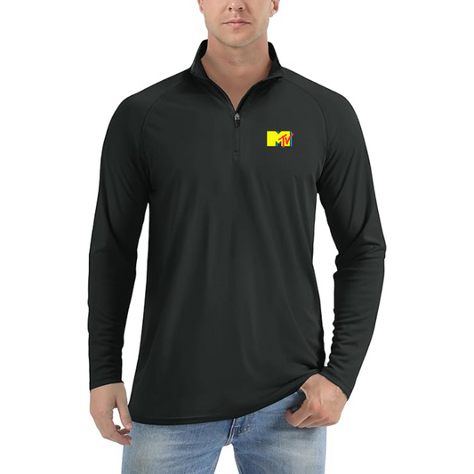 Men's M.T.V Lightweight Quarter-Zip Athletic Shirt Long Sleeve Performance Wear