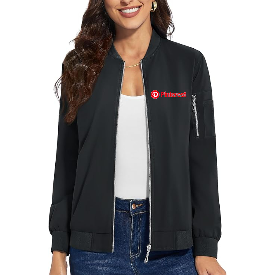 Women's Pinterest Premium Bomber Jacket with Polished Detailing and Functional Sleeve Pocket Modern Luxury Outerwear