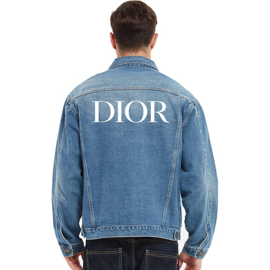 Men's Dior Vintage Distressed Denim Jacket Stylish Casual Jean Outerwear