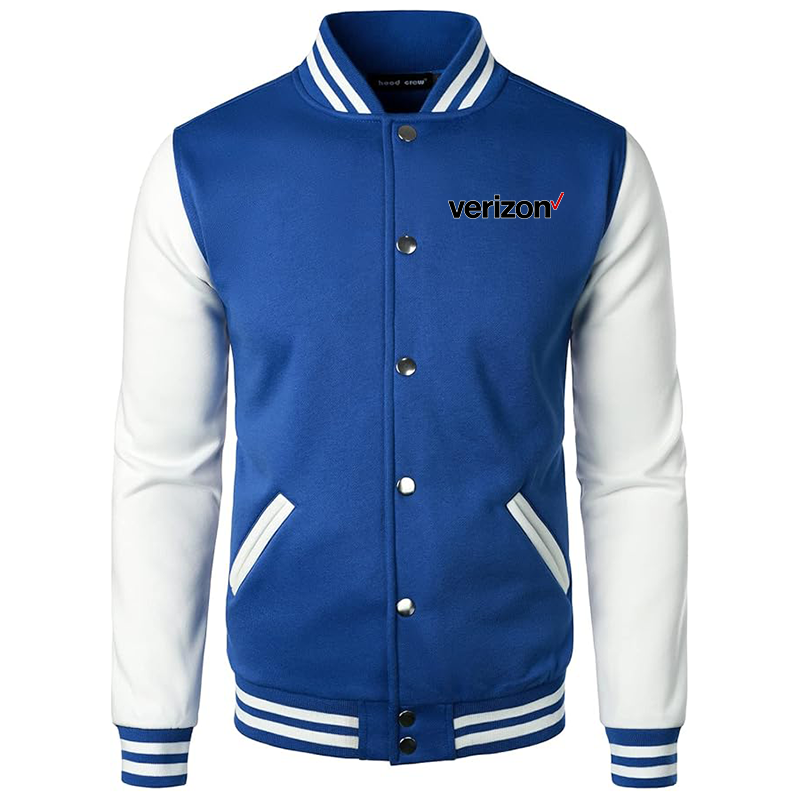 Men's Verizon Varsity Baseball Jacket Cotton Blend Letterman Jackets
