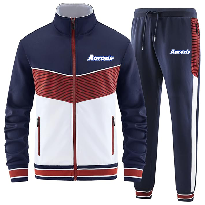 Men's  Aarons ANOTWENER Casual 2 Piece Tracksuit Sets Long Sleeve Full Zip Jacket and Sweatpants Sport Outfits Sweatsuits
