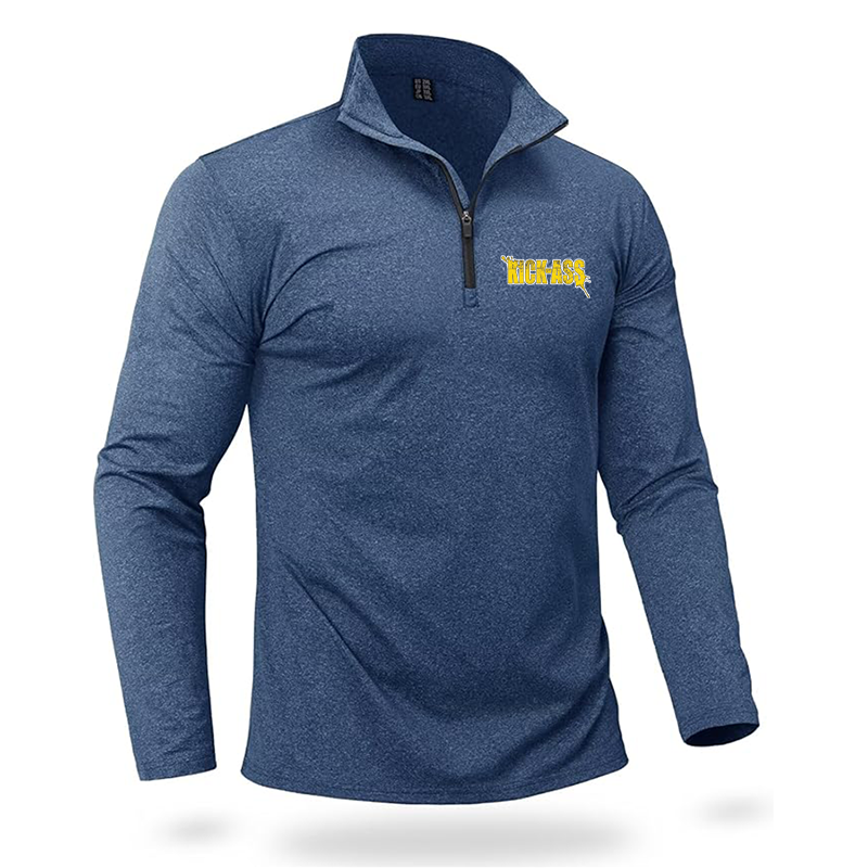 Men's Kick-Ass Quarter Zip Pullover Premium Fleece Lined Heather Long Sleeve Golf Shirts Midweight 1/4 Half Zip Sweatshirts