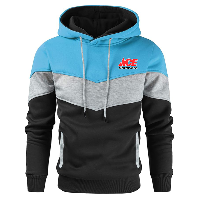Men's Ace Gesean Novelty Color Block Pullover Fleece Hoodie Long Sleeve Casual Sweatshirt with Pocket