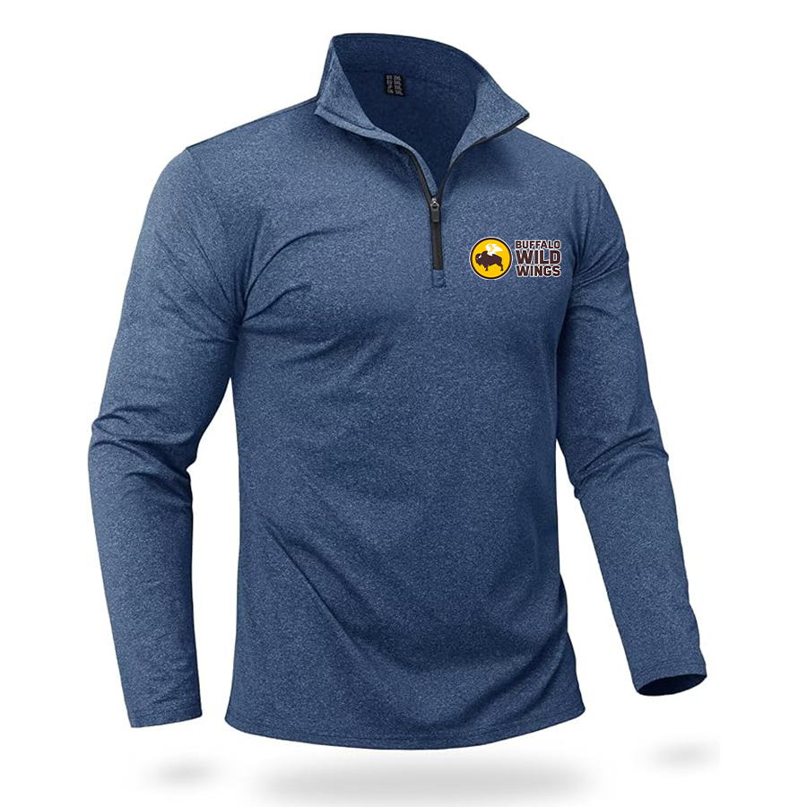Men's Buffalo Wild Wings Quarter Zip Pullover Premium Fleece Lined Heather Long Sleeve Golf Shirts Midweight 1/4 Half Zip Sweatshirts