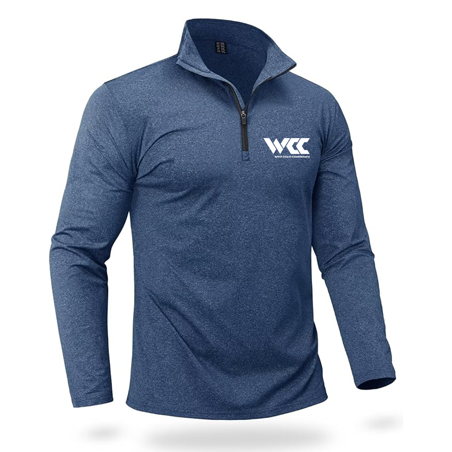 Men's West Coast Conference Quarter Zip Pullover Premium Fleece Lined Heather Long Sleeve Golf Shirts Midweight 1/4 Half Zip Sweatshirts