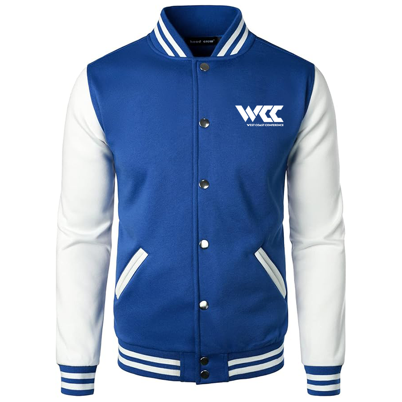Men's West Coast Conference Varsity Baseball Jacket Cotton Blend Letterman Jackets