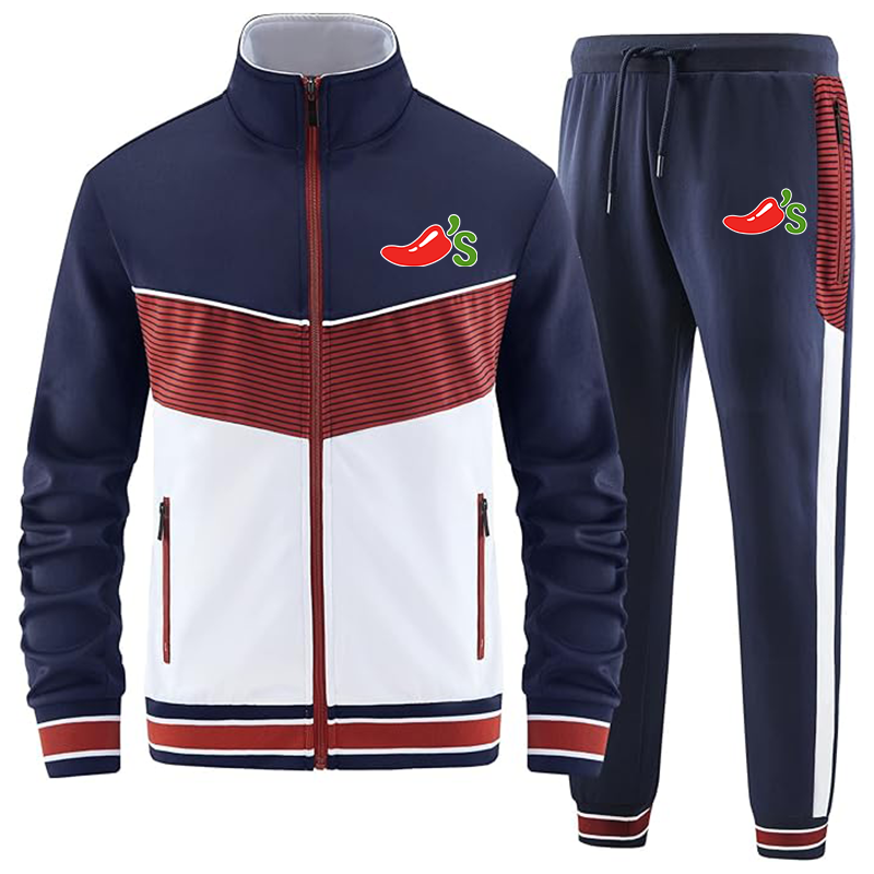 Men's Chilis ANOTWENER Casual 2 Piece Tracksuit Sets Long Sleeve Full Zip Jacket and Sweatpants Sport Outfits Sweatsuits