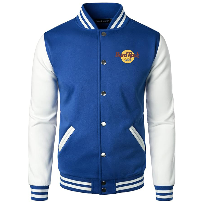 Men's Hard Rock Cafe  Varsity Baseball Jacket Cotton Blend Letterman Jackets