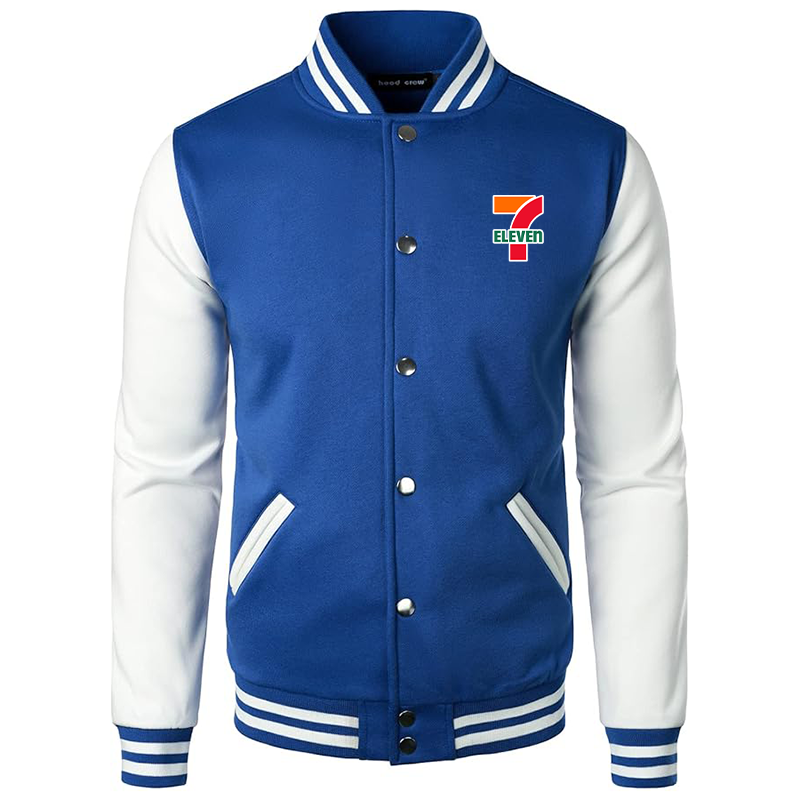 Men's  7-Eleven  Varsity Baseball Jacket Cotton Blend Letterman Jackets