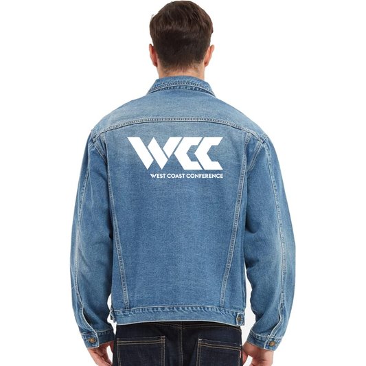 Men's West Coast Conference Vintage Distressed Denim Jacket Stylish Casual Jean Outerwear