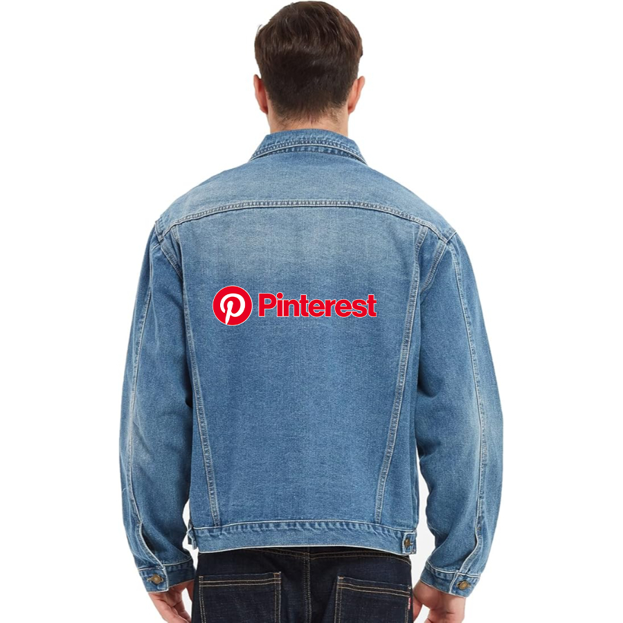 Men's Pinterest Vintage Distressed Denim Jacket Stylish Casual Jean Outerwear
