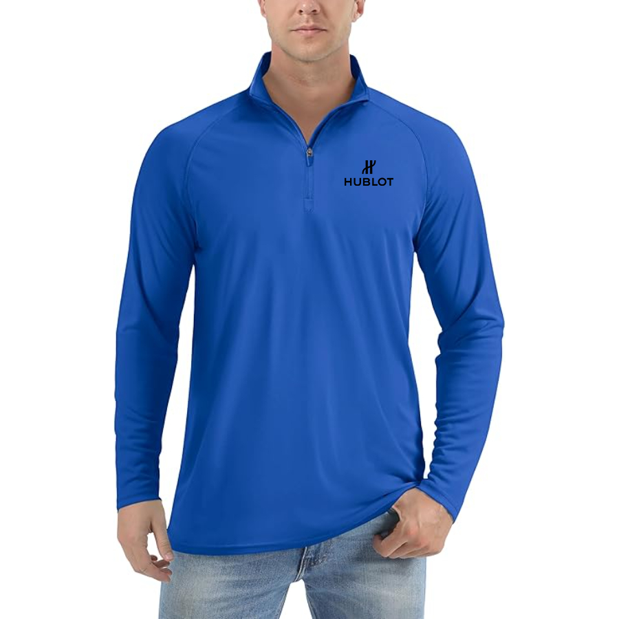 Men's Hublot Lightweight Quarter-Zip Athletic Shirt Long Sleeve Performance Wear