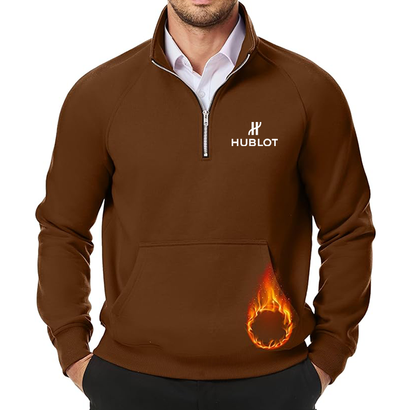 Men's Hublot JMIERR  Quarter Zip Pullover Heavy Sweatshirts Warm Fleece Sweatshirt Polo