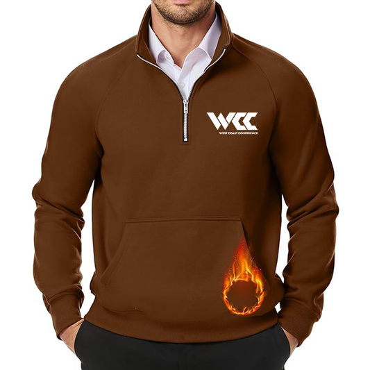 Men's West Coast Conference JMIERR  Quarter Zip Pullover Heavy Sweatshirts Warm Fleece Sweatshirt Polo