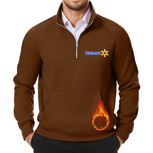 Men's Walmart JMIERR  Quarter Zip Pullover Heavy Sweatshirts Warm Fleece Sweatshirt Polo