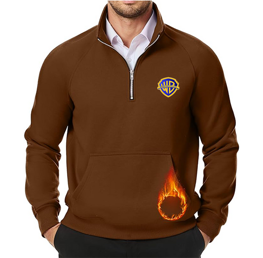 Men's Warner Bros JMIERR  Quarter Zip Pullover Heavy Sweatshirts Warm Fleece Sweatshirt Polo
