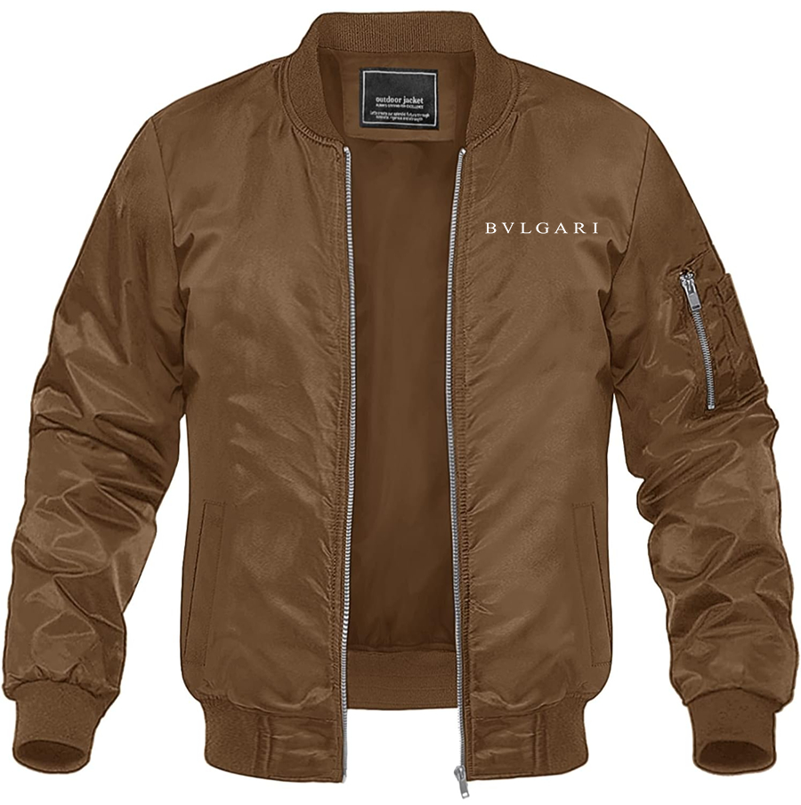Men's BVLGARI Lightweight Bomber Jacket Windbreaker Casual Fall Spring Outdoor Coat